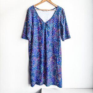 Nadya Toto Colourful Floral Knit Stretchy Comfort Dress XL